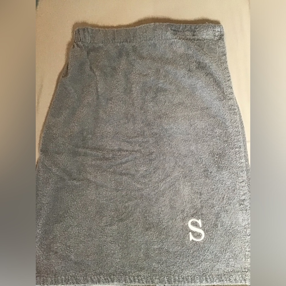 Gray Bath Wrap Towel with Monogram